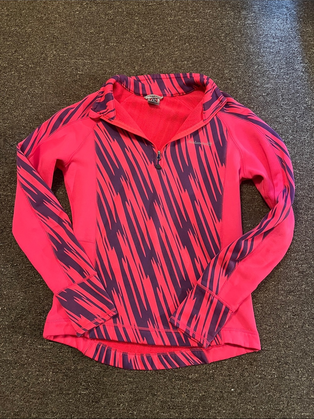 Avalanche Pink & Navy Striped Quarter-Zip Pullover